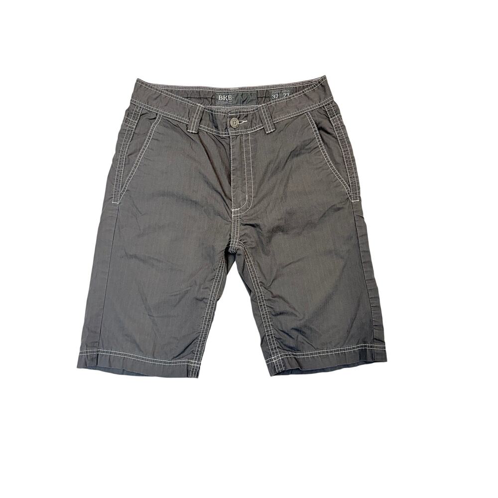 BKE Standard Fit Cargo Shorts Mens 32 Gray Utility Outdoor Hiking Y2K